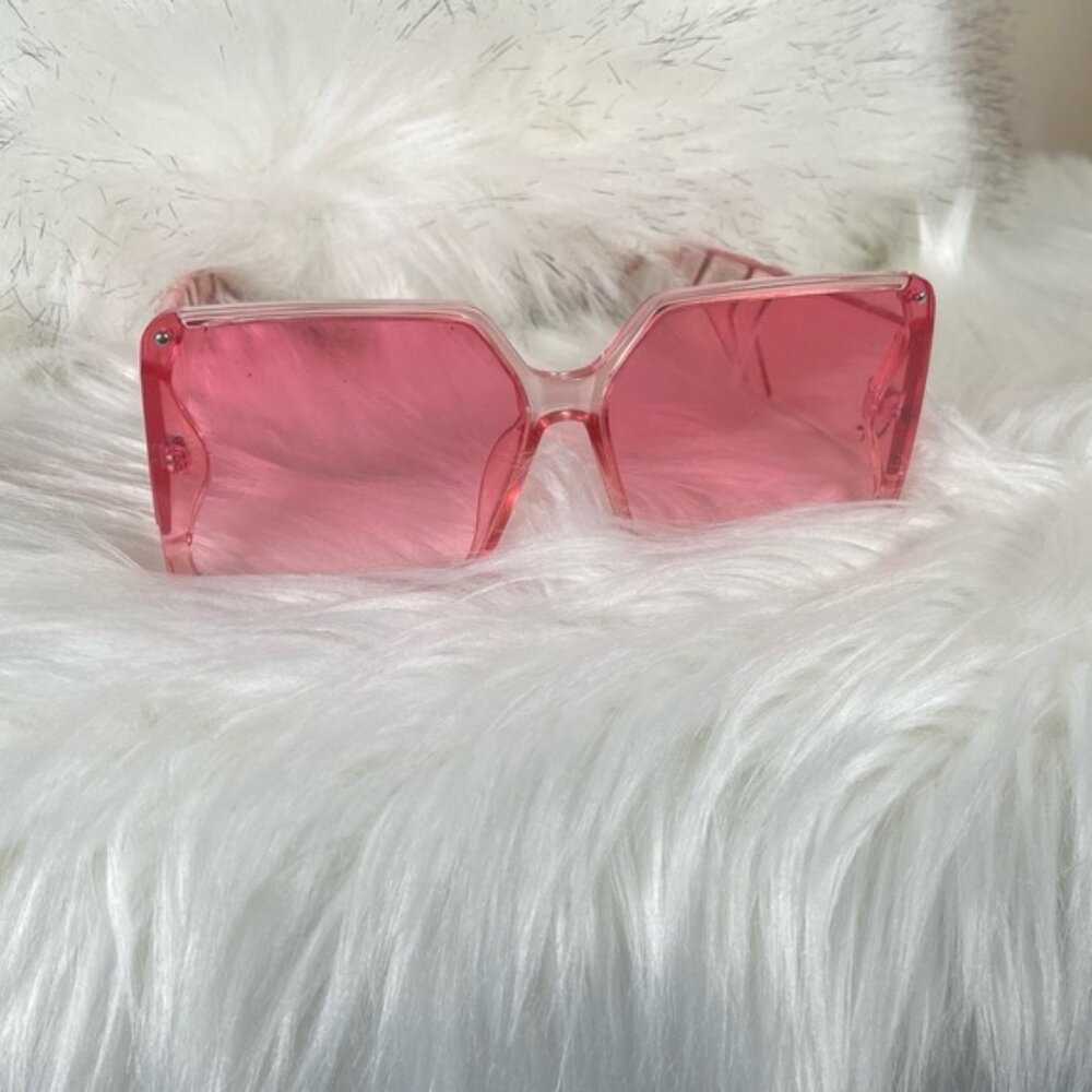 Pink Oversized Square Sunglasses